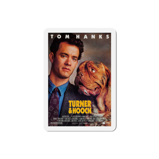 Turner & Hooch 1989 Movie Poster Die-Cut Magnet-2" x 2"-The Sticker Space