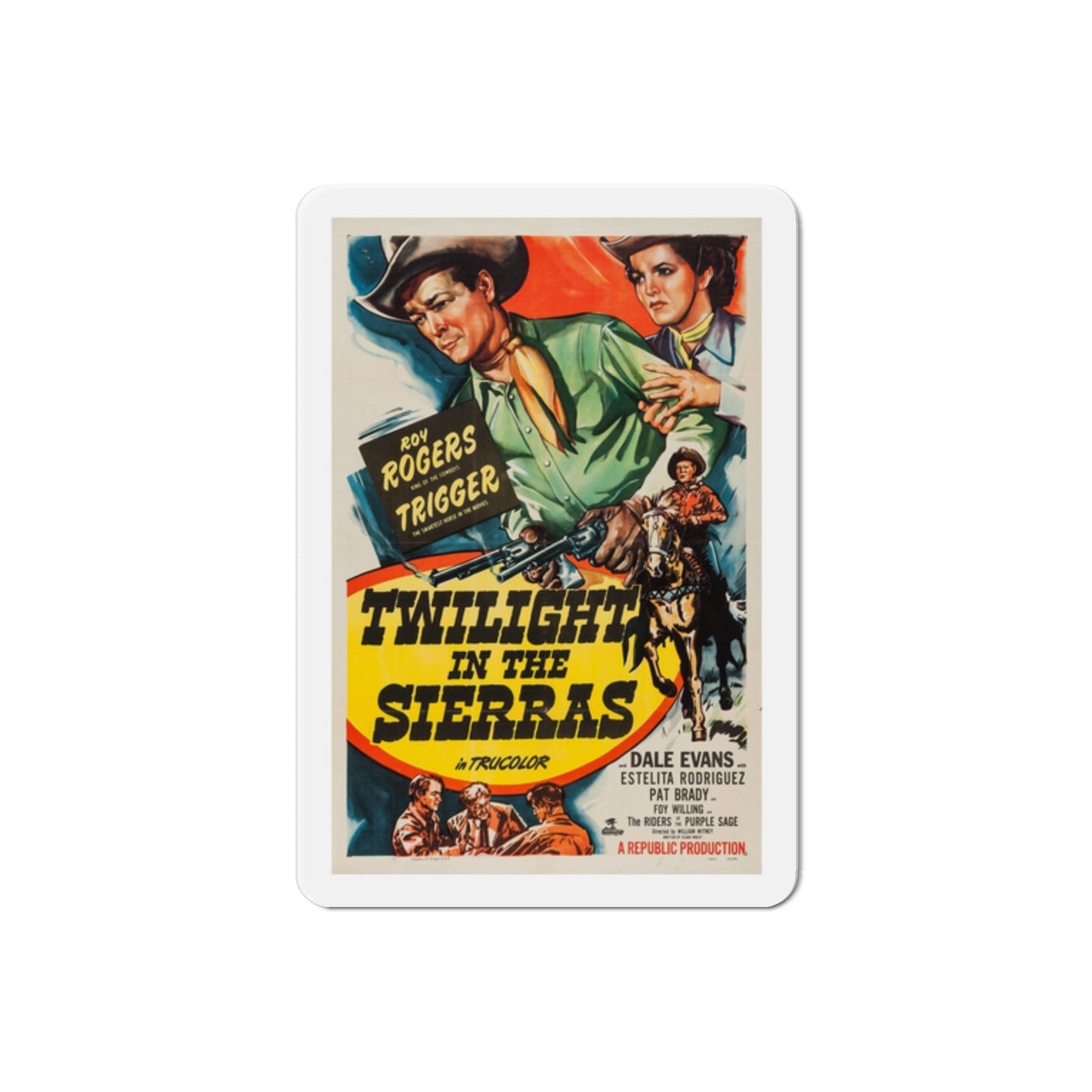 Twilight in the Sierras 1950 Movie Poster Die-Cut Magnet-2 Inch-The Sticker Space