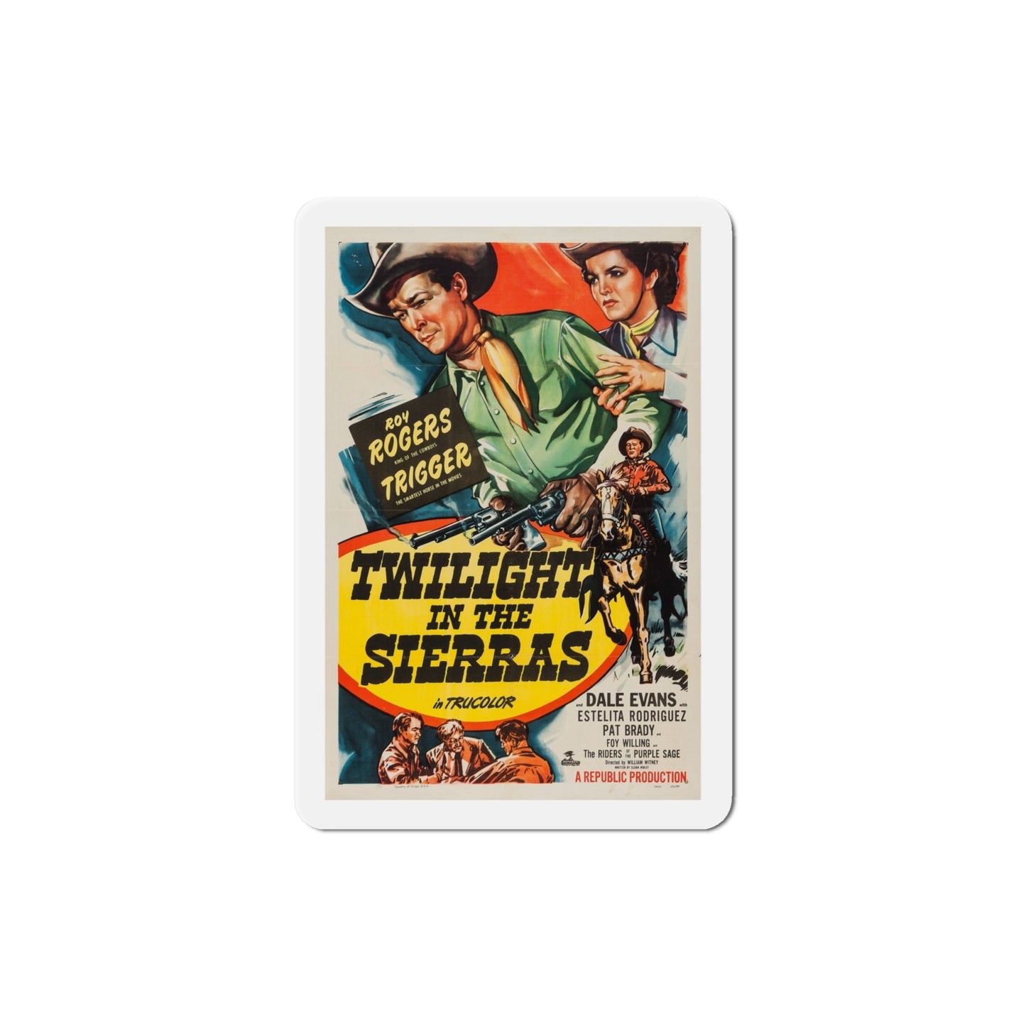 Twilight in the Sierras 1950 Movie Poster Die-Cut Magnet-4 Inch-The Sticker Space