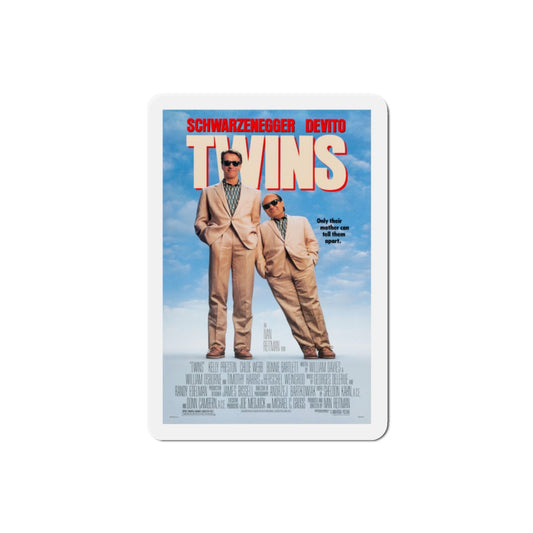 Twins 1988 Movie Poster Die-Cut Magnet-2" x 2"-The Sticker Space