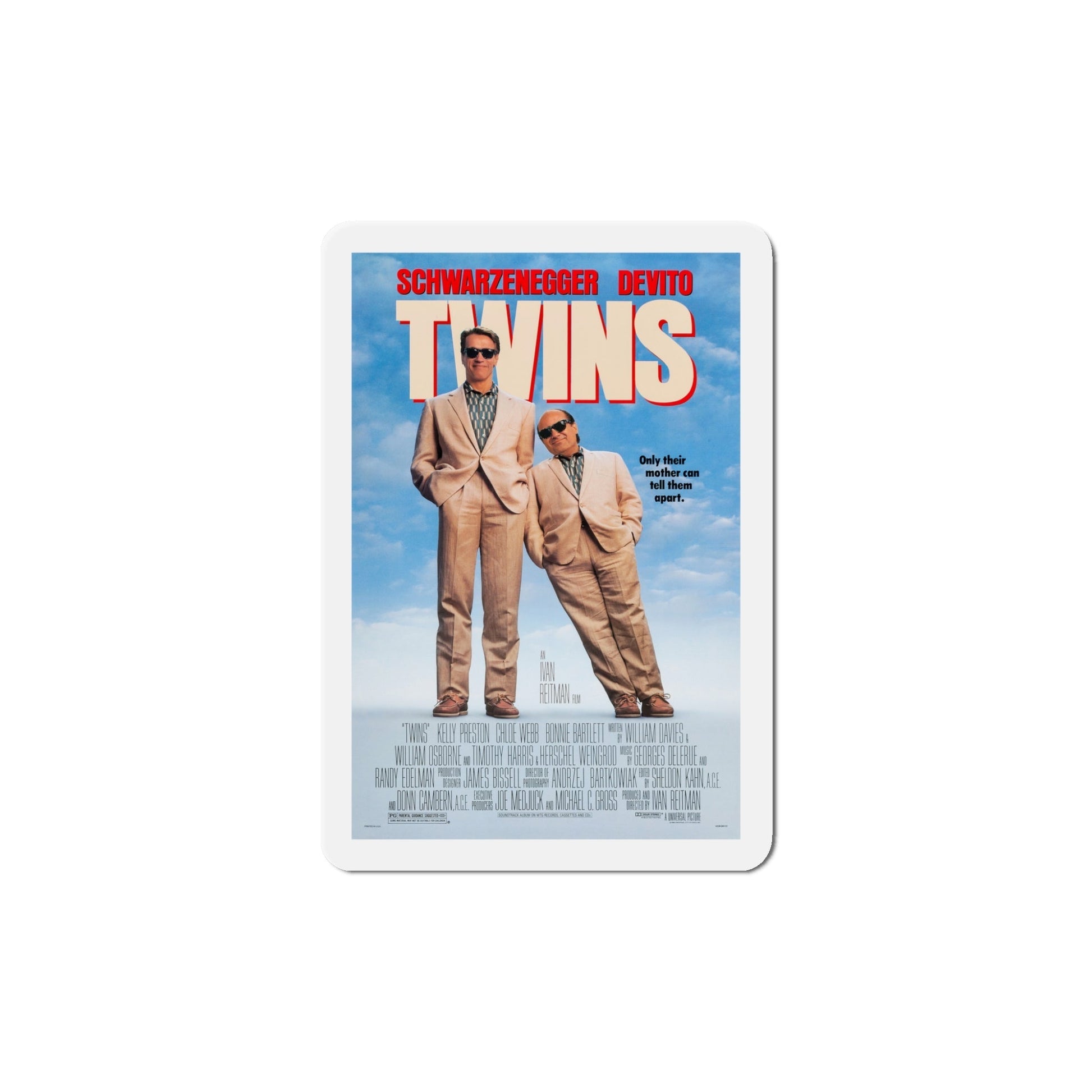 Twins 1988 Movie Poster Die-Cut Magnet-5" x 5"-The Sticker Space