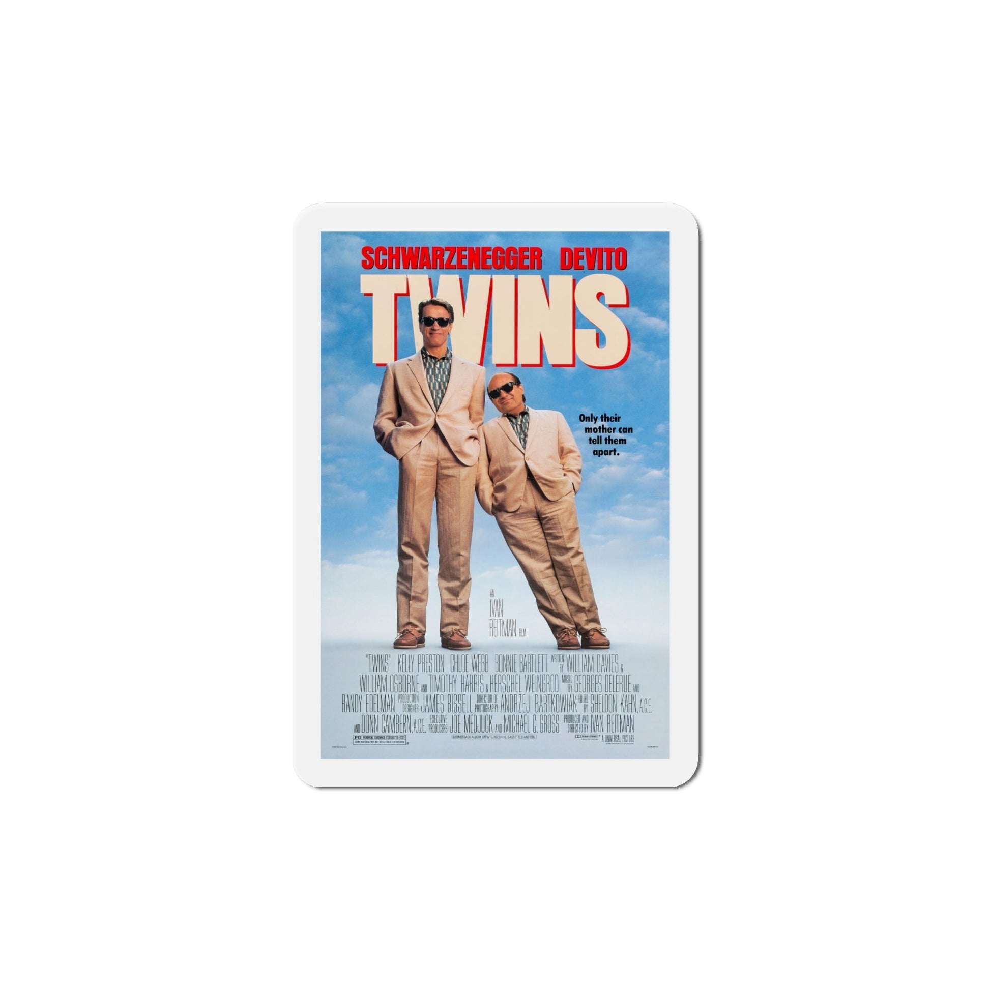 Twins 1988 Movie Poster Die-Cut Magnet-6 Inch-The Sticker Space