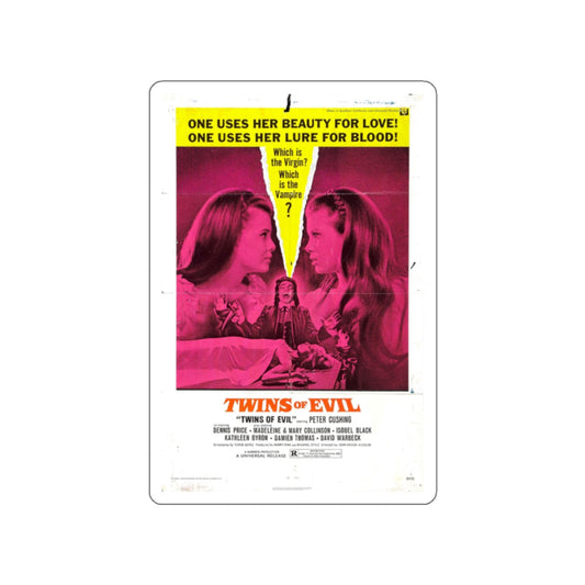 TWINS OF EVIL 1971 Movie Poster STICKER Vinyl Die-Cut Decal-White-The Sticker Space