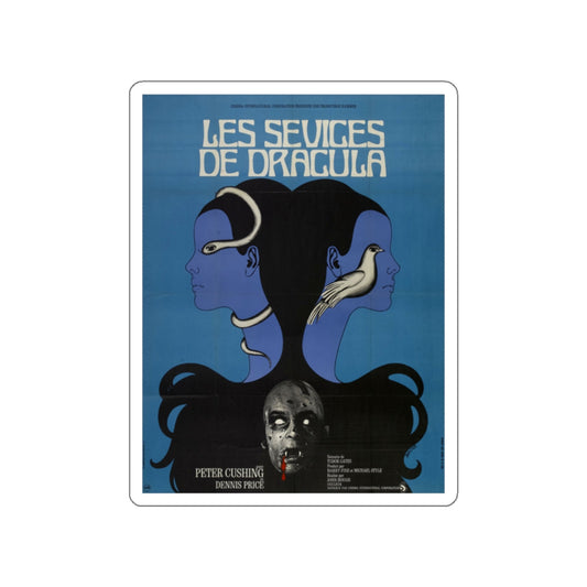 TWINS OF EVIL (FRENCH) 1971 Movie Poster STICKER Vinyl Die-Cut Decal-White-The Sticker Space