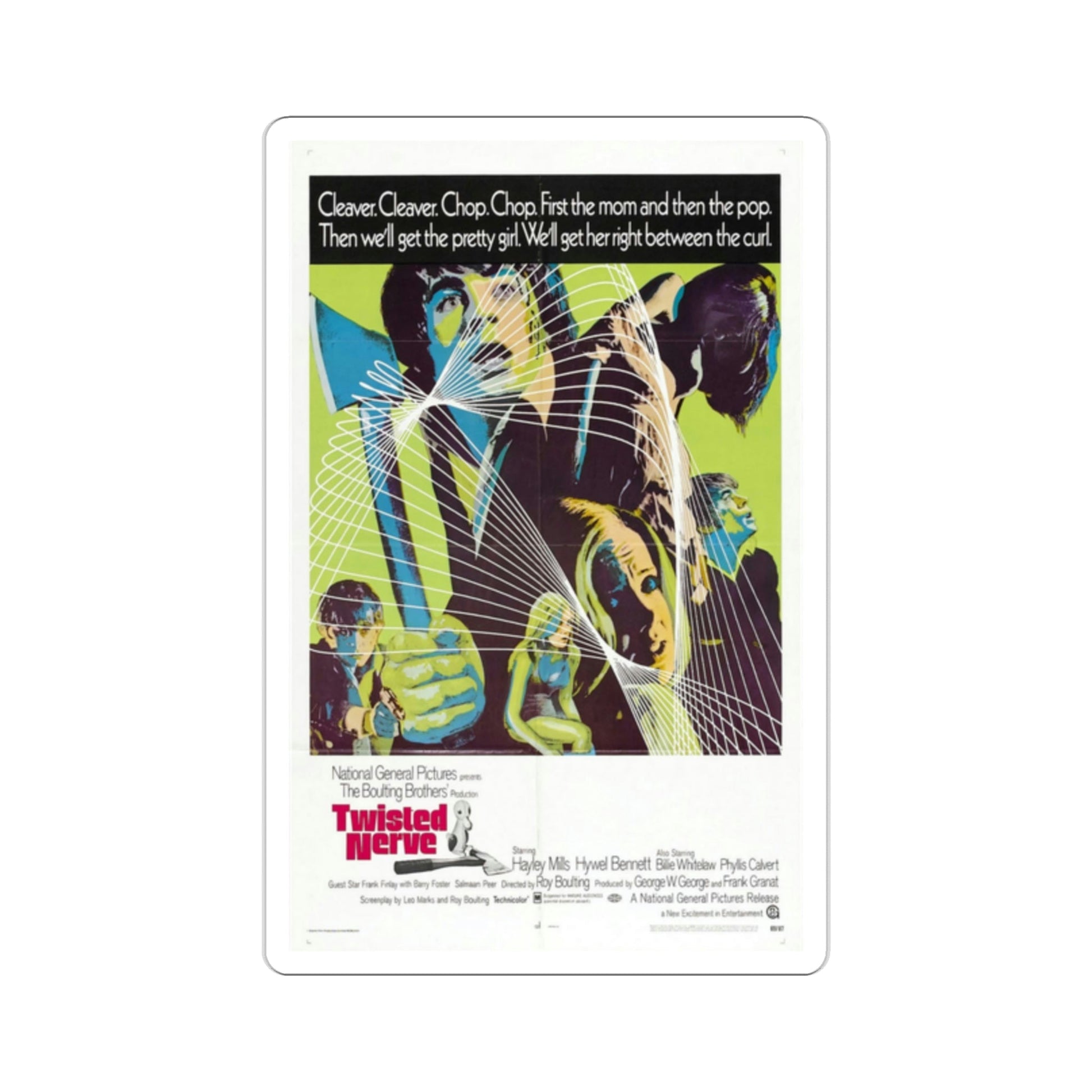 Twisted Nerve 1969 Movie Poster STICKER Vinyl Die-Cut Decal-2 Inch-The Sticker Space