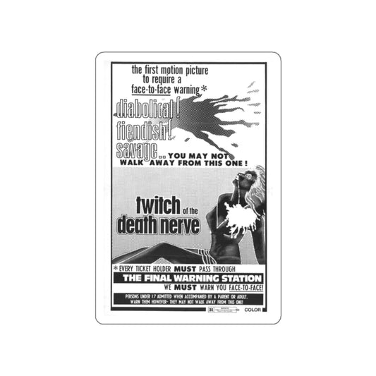 TWITCH OF THE DEATH NERVE (BAY OF BLOOD) 1971 Movie Poster STICKER Vinyl Die-Cut Decal-White-The Sticker Space
