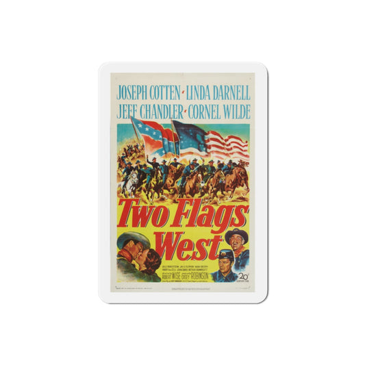 Two Flags West 1950 Movie Poster Die-Cut Magnet-2 Inch-The Sticker Space