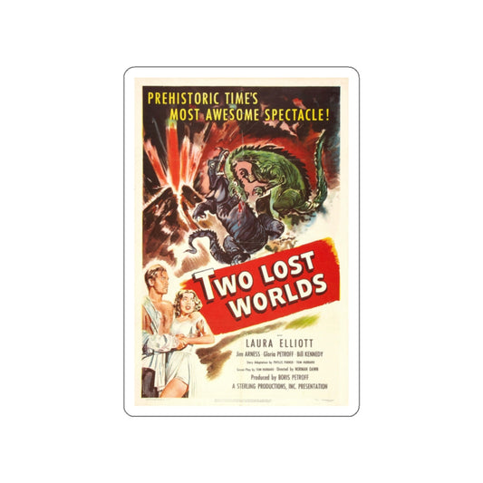 TWO LOST WORLDS 1951 Movie Poster STICKER Vinyl Die-Cut Decal-White-The Sticker Space