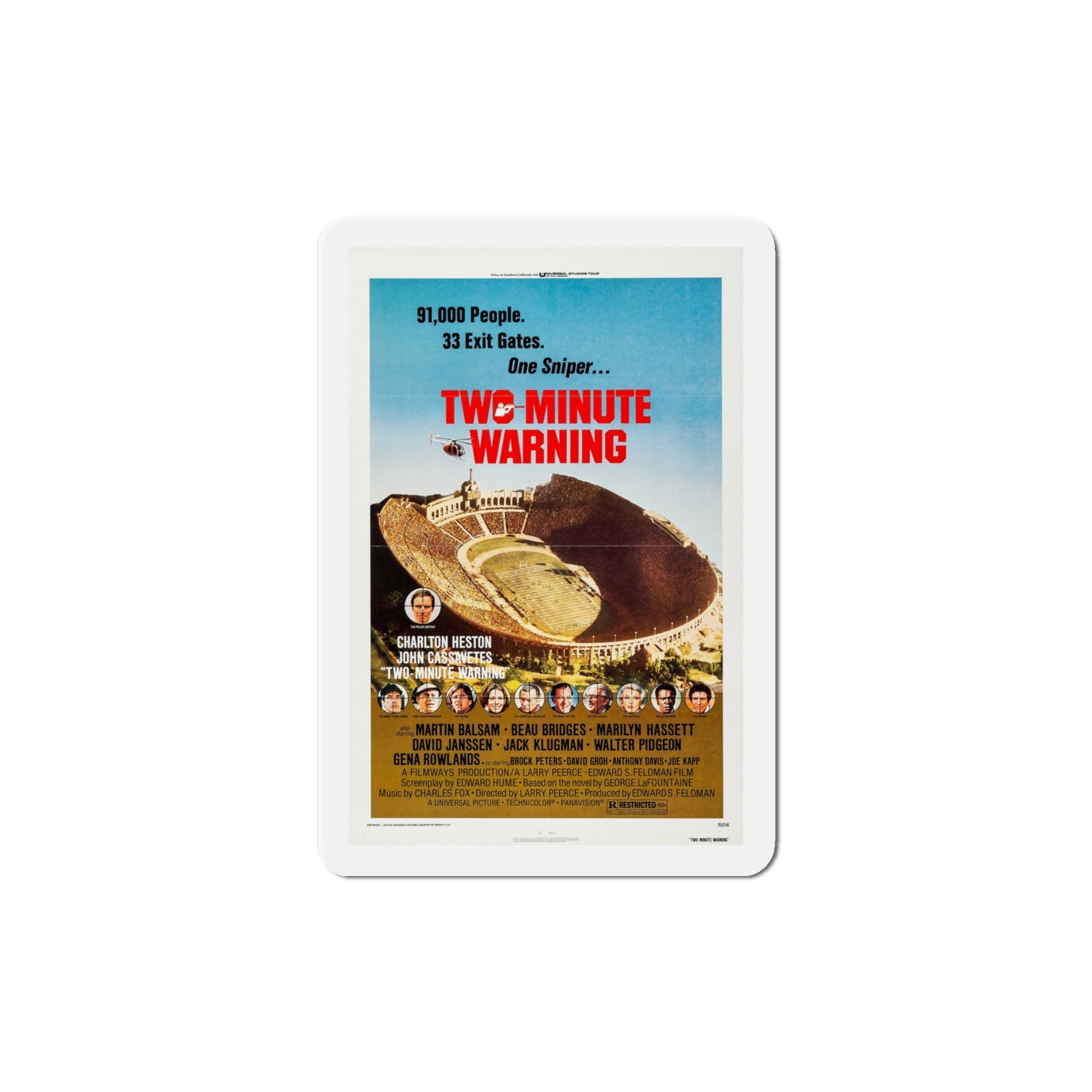 Two Minute Warning 1976 Movie Poster Die-Cut Magnet-4" x 4"-The Sticker Space