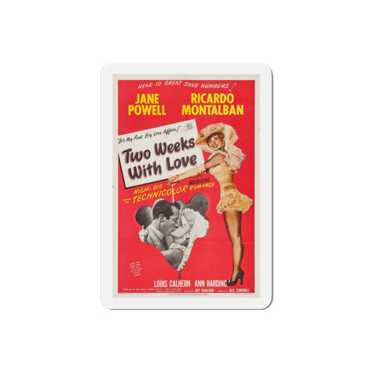 Two Weeks with Love 1950 Movie Poster Die-Cut Magnet-2 Inch-The Sticker Space
