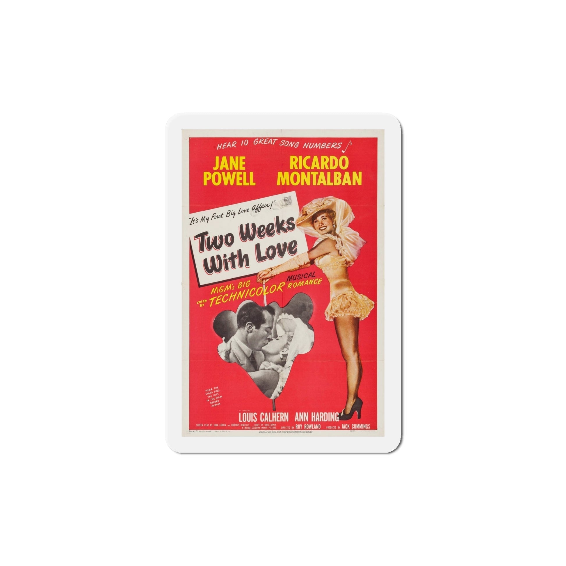 Two Weeks with Love 1950 Movie Poster Die-Cut Magnet-6 Inch-The Sticker Space