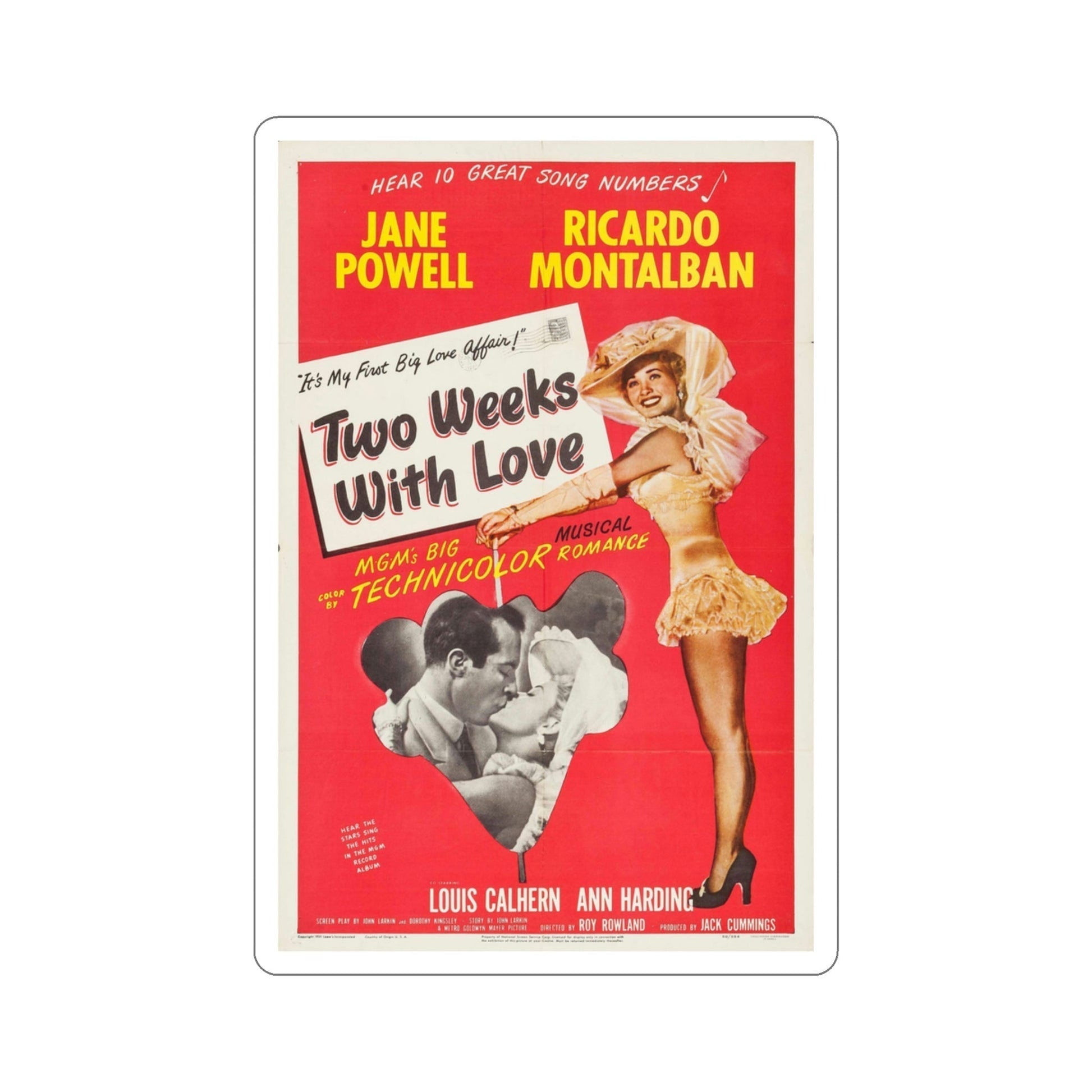 Two Weeks with Love 1950 Movie Poster STICKER Vinyl Die-Cut Decal-3 Inch-The Sticker Space