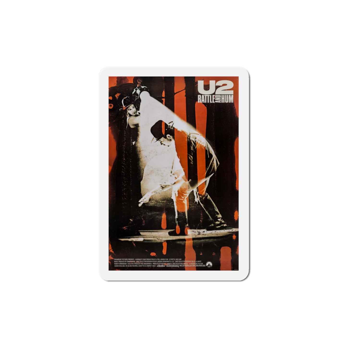 U2 Rattle and Hum 1988 Movie Poster Die-Cut Magnet-3" x 3"-The Sticker Space
