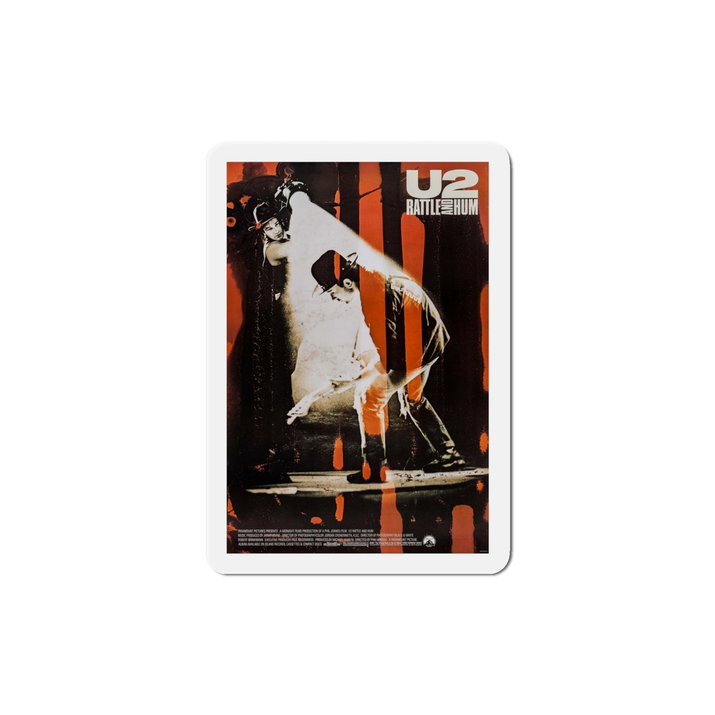 U2 Rattle and Hum 1988 Movie Poster Die-Cut Magnet-4" x 4"-The Sticker Space