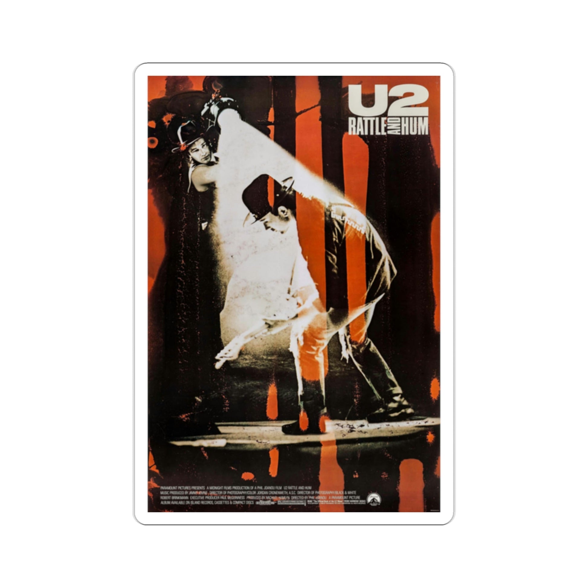 U2 Rattle and Hum 1988 Movie Poster STICKER Vinyl Die-Cut Decal-2 Inch-The Sticker Space
