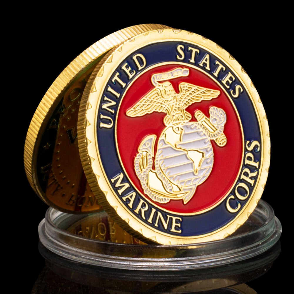 U.S. Marine Corps Vietnam War Proudly Served (USMC) Gold Plated Challenge Coin-The Sticker Space