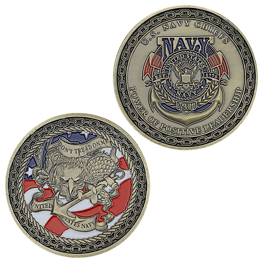 U.S. Navy Chiefs "Don't Tread on Me" Copper Plated Commemorative Coin-The Sticker Space