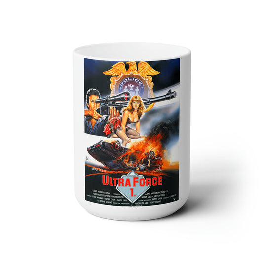 ULTRA FORCE 1 1989 Movie Poster - White Coffee Cup 15oz-15oz-The Sticker Space
