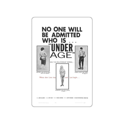 UNDER AGE 1964 Movie Poster STICKER Vinyl Die-Cut Decal-White-The Sticker Space
