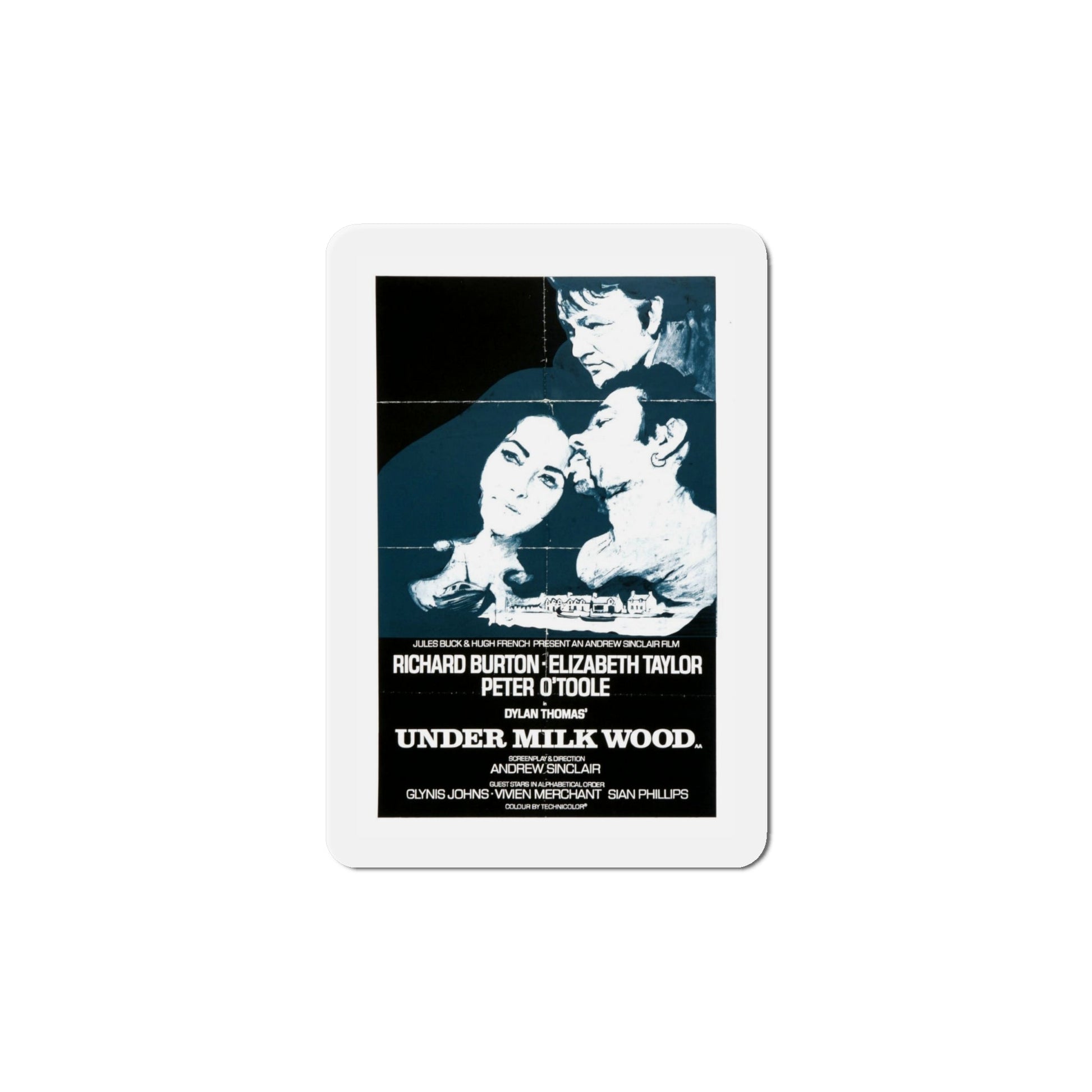 Under Milk Wood 1972 Movie Poster Die-Cut Magnet-6 Inch-The Sticker Space
