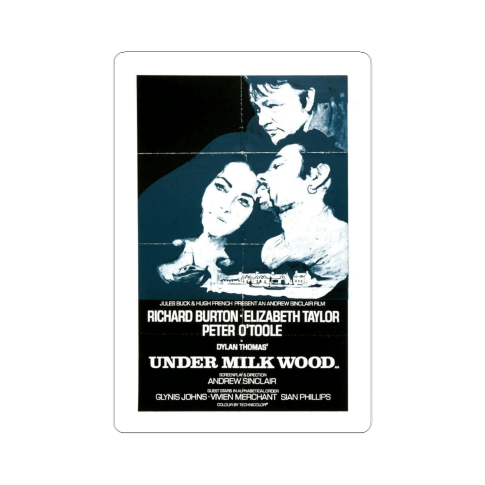 Under Milk Wood 1972 Movie Poster STICKER Vinyl Die-Cut Decal-2 Inch-The Sticker Space