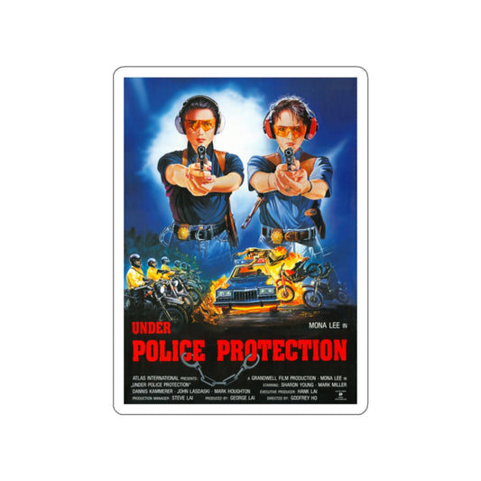 UNDER POLICE PROTECTION 1989 Movie Poster STICKER Vinyl Die-Cut Decal-White-The Sticker Space