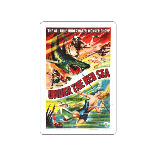 UNDER THE RED SEA 1952 Movie Poster STICKER Vinyl Die-Cut Decal-White-The Sticker Space