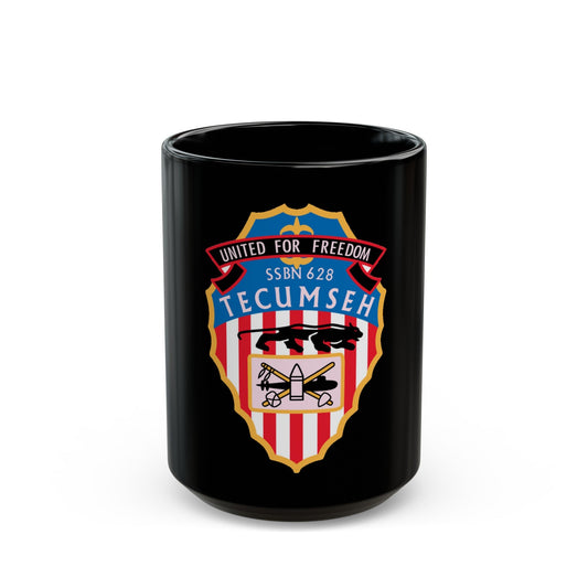 United For Freedom SSBN 262 Tecumseh (U.S. Navy) Black Coffee Mug-15oz-The Sticker Space