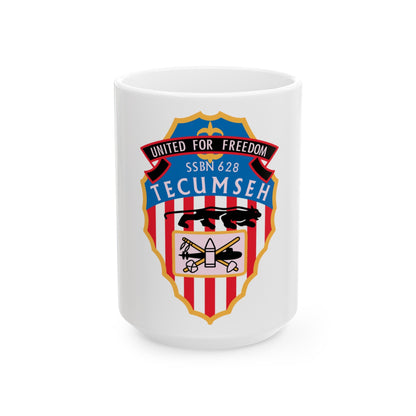 United For Freedom SSBN 262 Tecumseh (U.S. Navy) White Coffee Mug-15oz-The Sticker Space