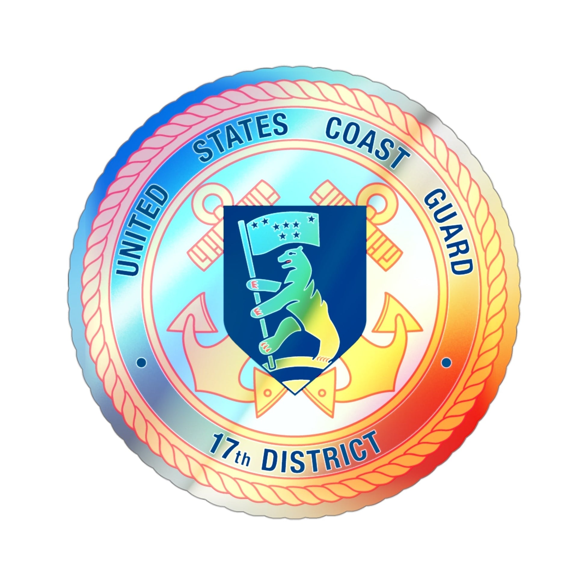 United States Coast Guard 17th District (U.S. Coast Guard) Holographic STICKER Die-Cut Vinyl Decal-3 Inch-The Sticker Space