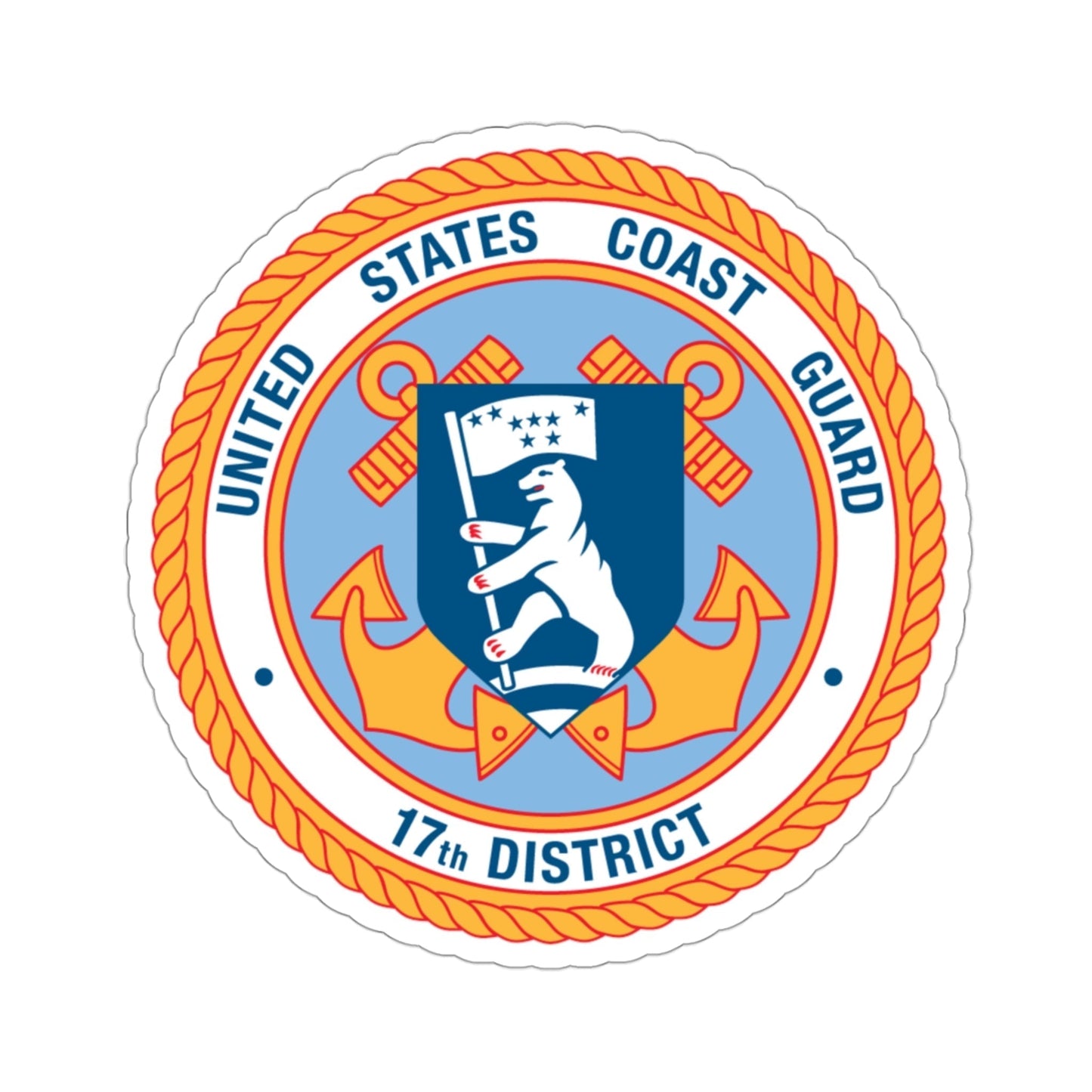 United States Coast Guard 17th District (U.S. Coast Guard) STICKER Vinyl Die-Cut Decal-3 Inch-The Sticker Space