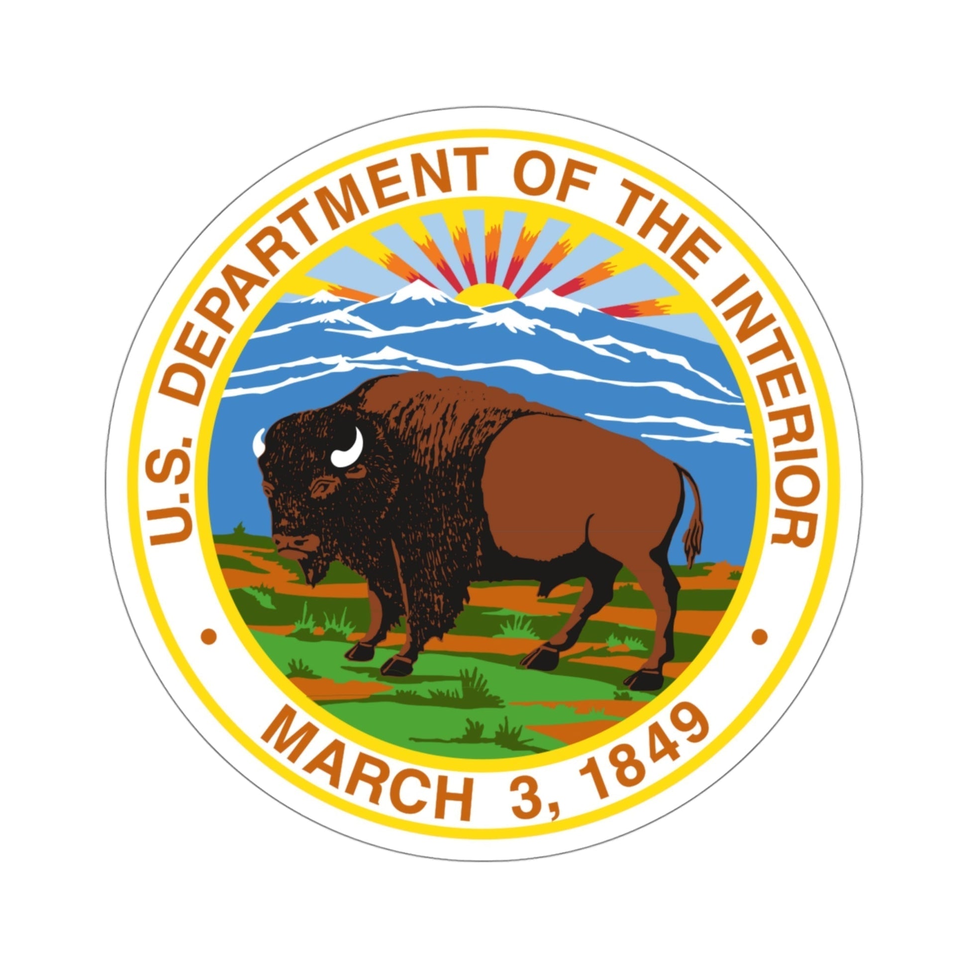 United States Department of the Interior STICKER Vinyl Die-Cut Decal-4 Inch-The Sticker Space
