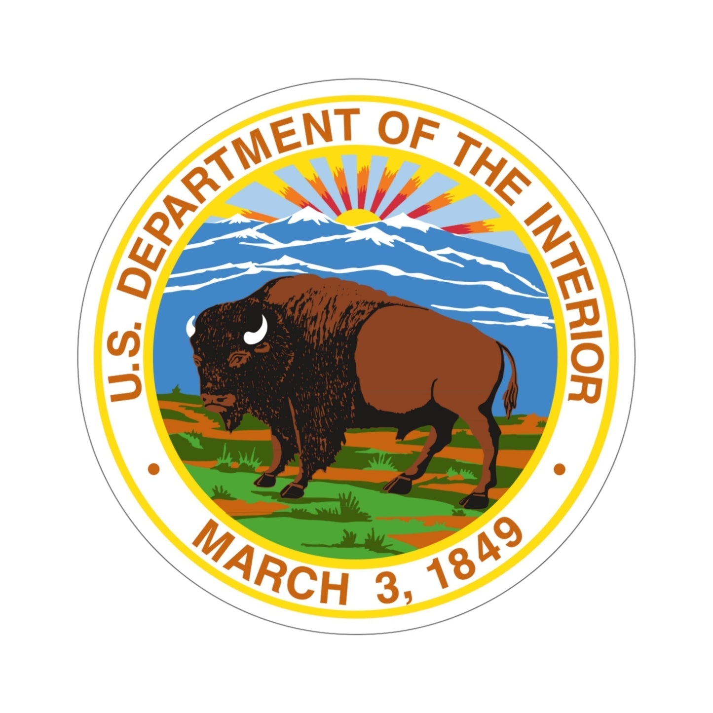 United States Department of the Interior STICKER Vinyl Die-Cut Decal-5 Inch-The Sticker Space