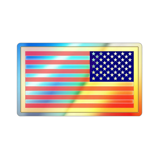 United States Flag Reversed (U.S. Army) Holographic STICKER Die-Cut Vinyl Decal-6 Inch-The Sticker Space