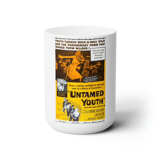 UNTAMED YOUTH 1957 Movie Poster - White Coffee Cup 15oz-15oz-The Sticker Space
