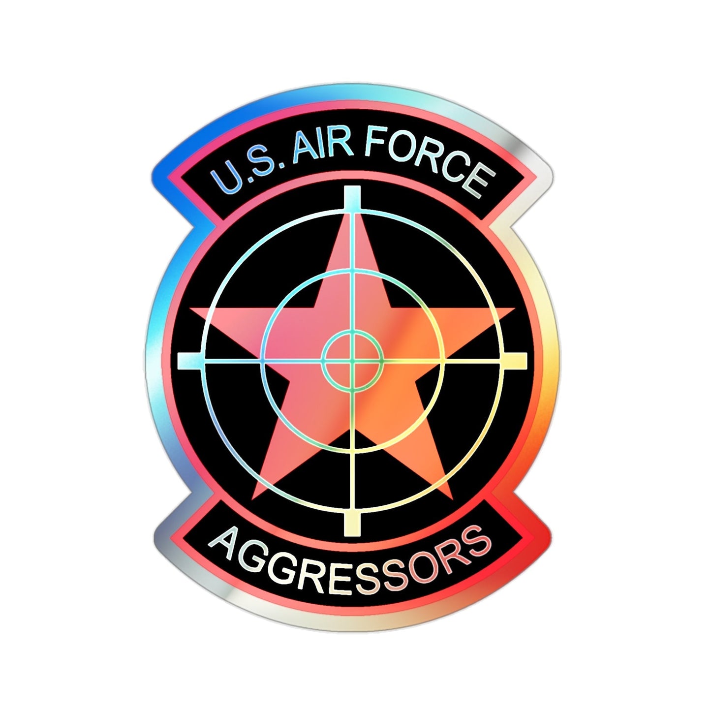 US Air Force Aggressors (U.S. Air Force) Holographic STICKER Die-Cut Vinyl Decal-2 Inch-The Sticker Space