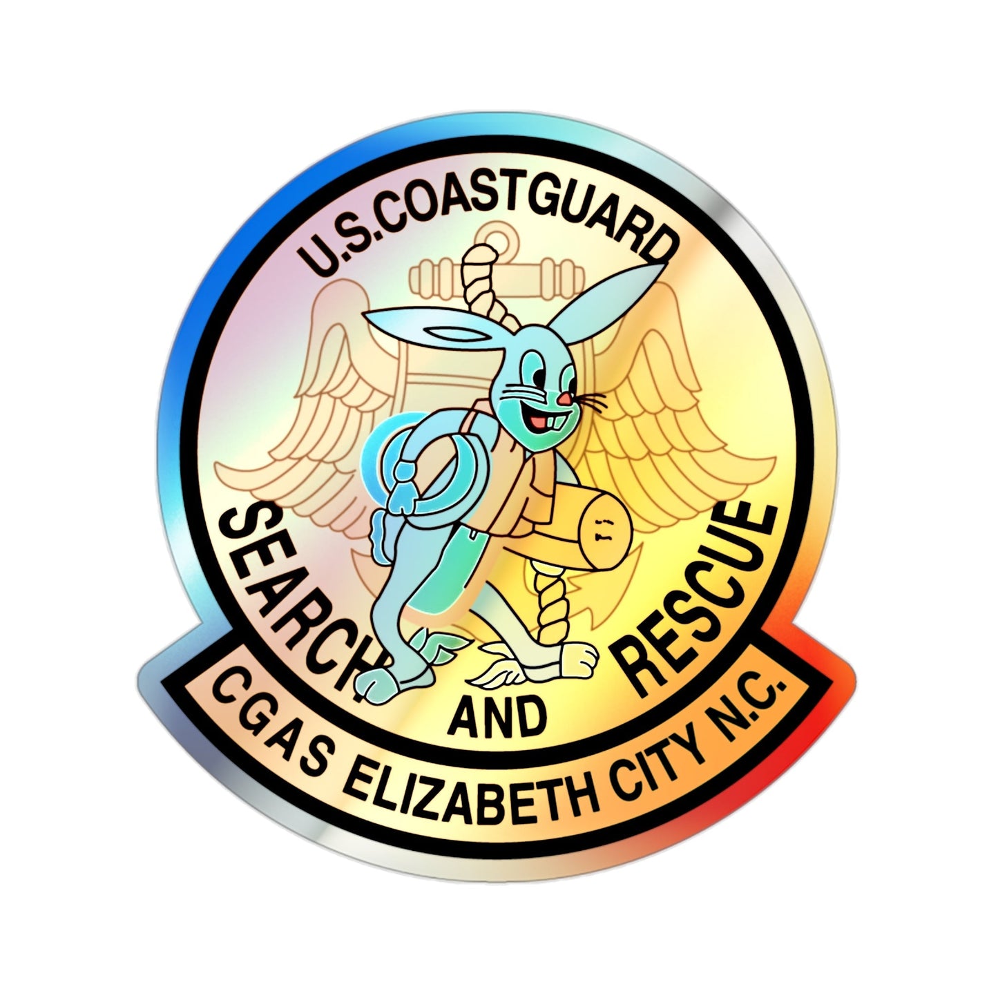 US Coast Guard Search And Rescue (U.S. Coast Guard) Holographic STICKER Die-Cut Vinyl Decal-2 Inch-The Sticker Space