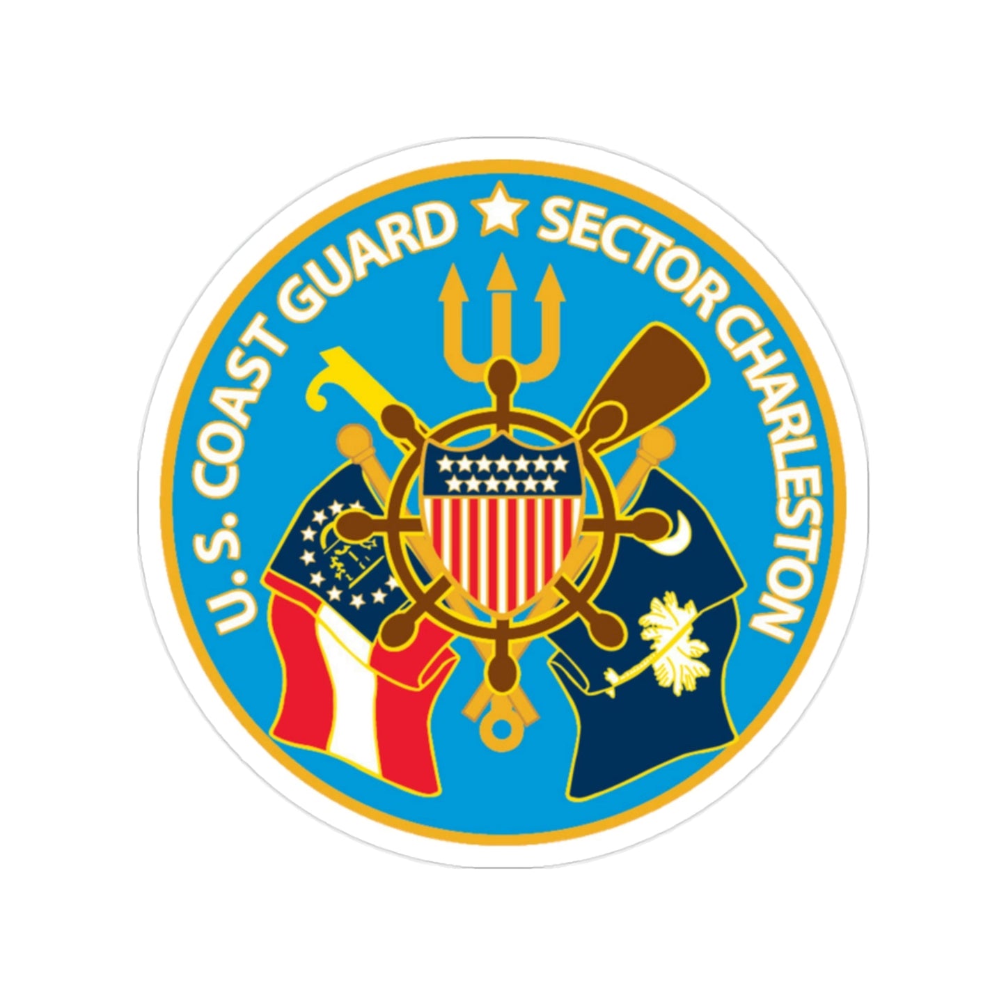 US Coast Guard Sector Charleston (U.S. Coast Guard) Transparent STICKER Die-Cut Vinyl Decal-2 Inch-The Sticker Space