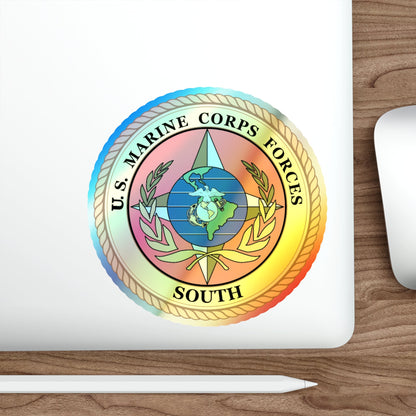 US Marine Corp Forces South (USMC) Holographic STICKER Die-Cut Vinyl Decal-The Sticker Space