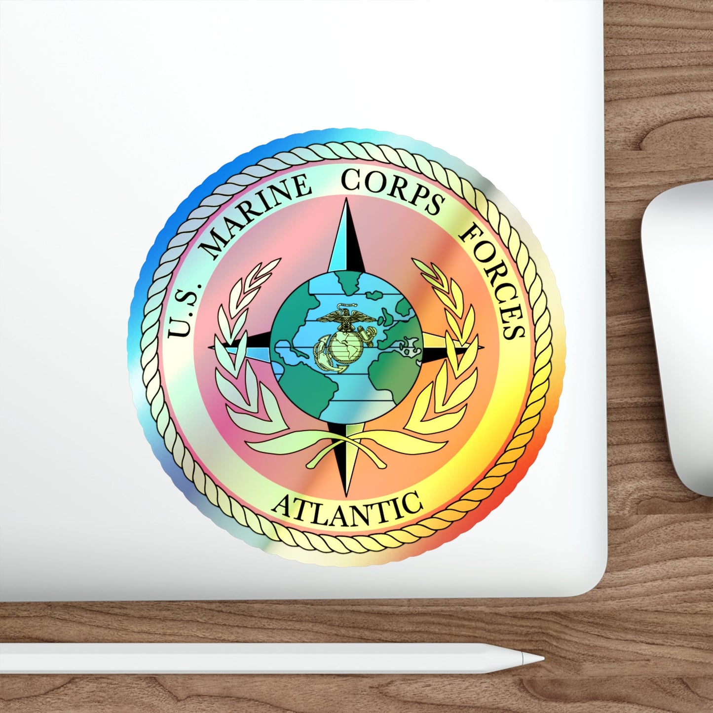 US Marines Corps Forces Atlantic (USMC) Holographic STICKER Die-Cut Vinyl Decal-The Sticker Space