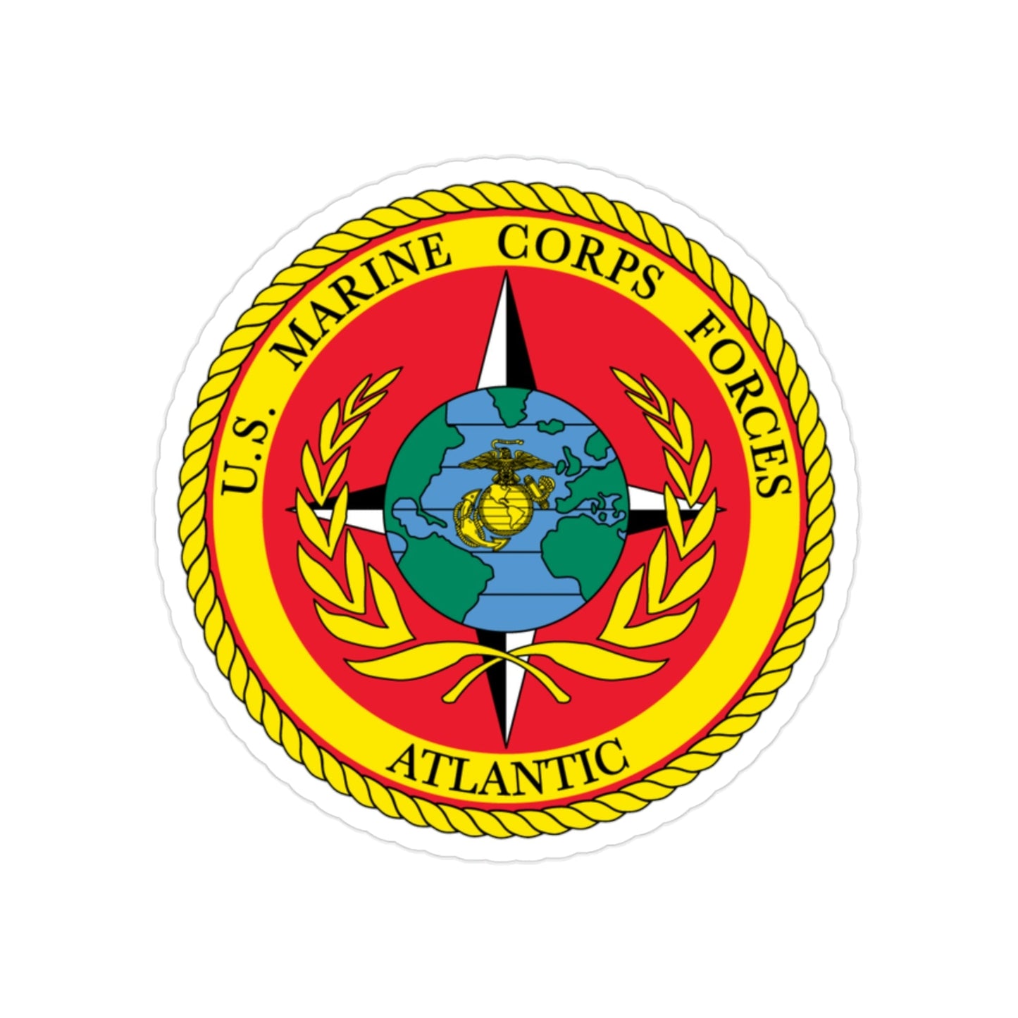 US Marines Corps Forces Atlantic (USMC) Transparent STICKER Die-Cut Vinyl Decal-2 Inch-The Sticker Space