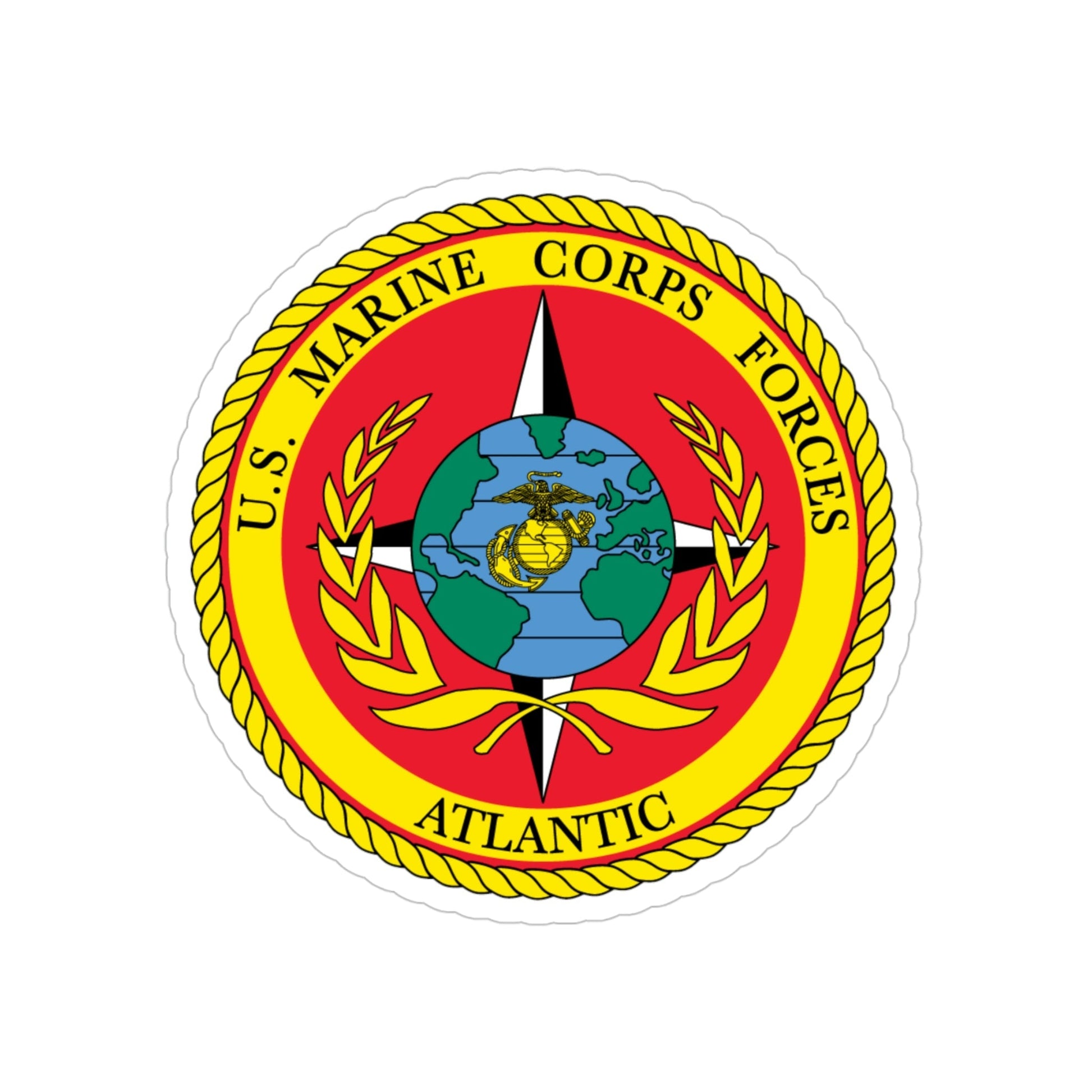 US Marines Corps Forces Atlantic (USMC) Transparent STICKER Die-Cut Vinyl Decal-4 Inch-The Sticker Space