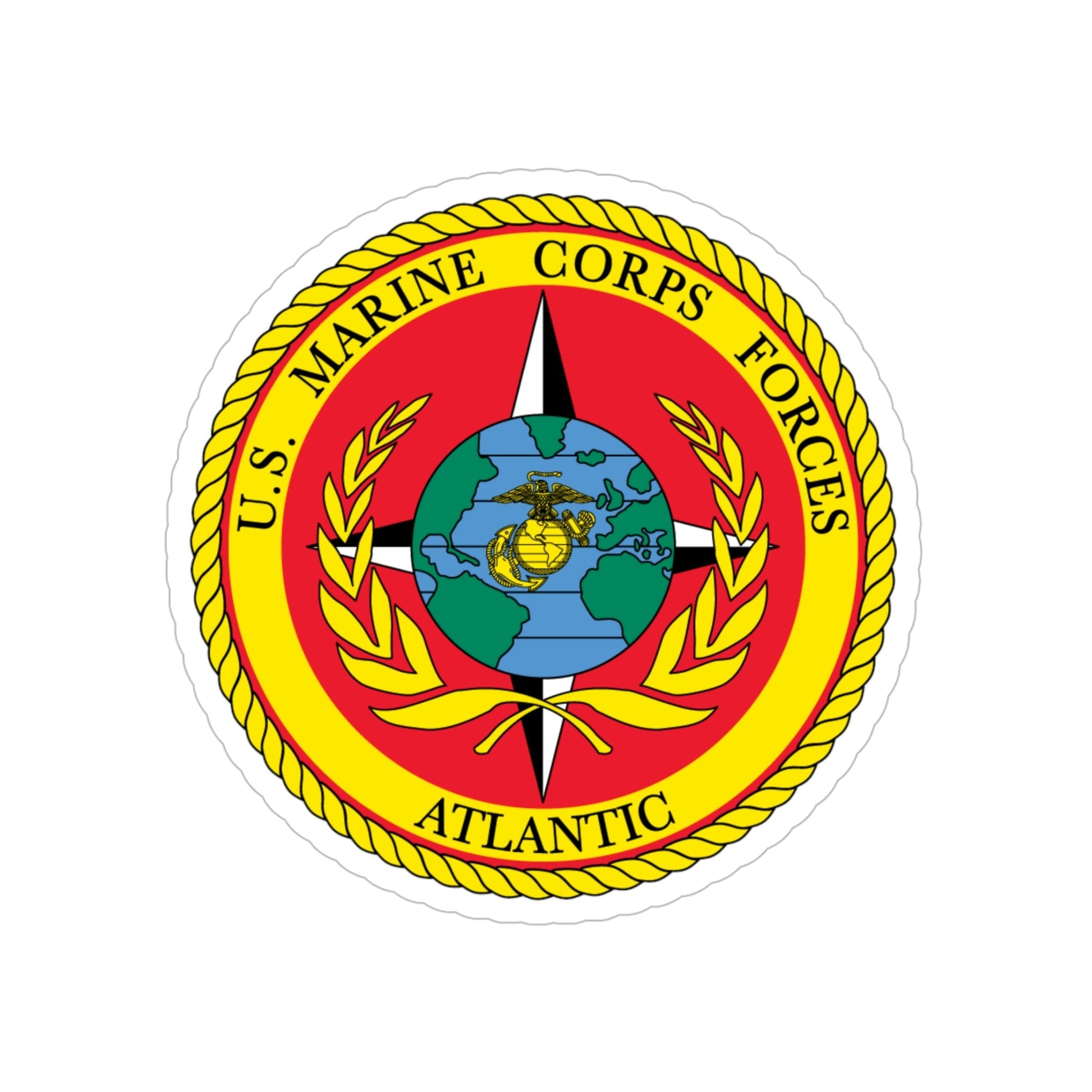 US Marines Corps Forces Atlantic (USMC) Transparent STICKER Die-Cut Vinyl Decal-5 Inch-The Sticker Space