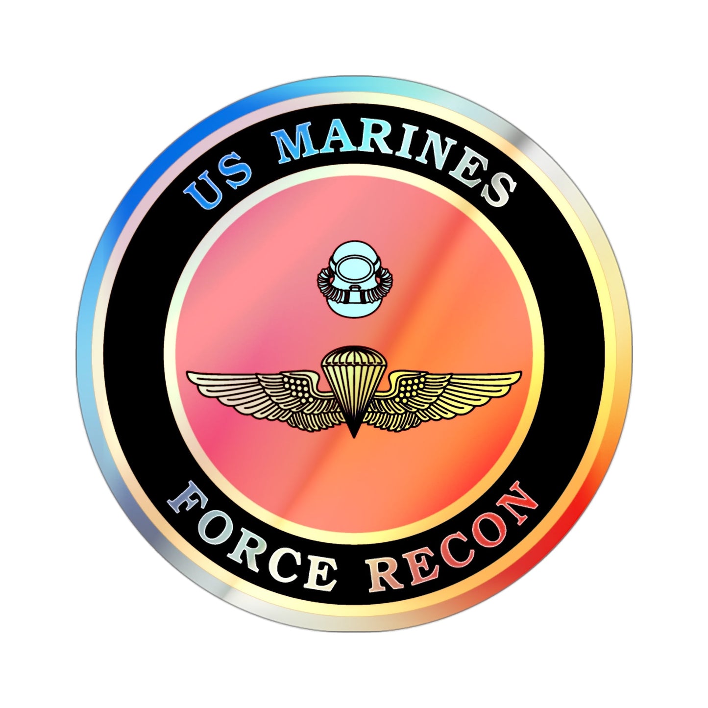 US Marines Force Recon (USMC) Holographic STICKER Die-Cut Vinyl Decal-3 Inch-The Sticker Space