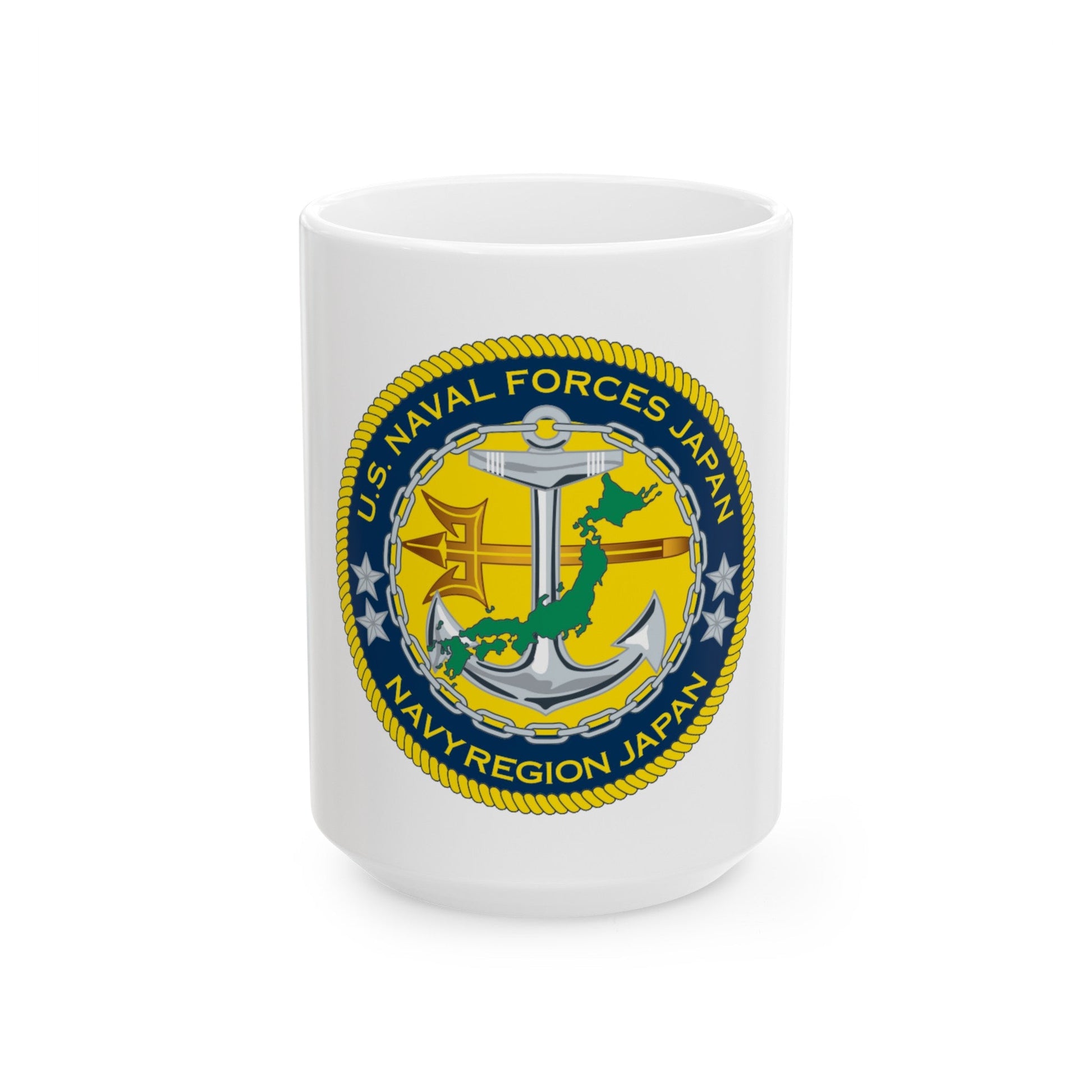 US Naval Forces Region Japan (U.S. Navy) White Coffee Mug-15oz-The Sticker Space