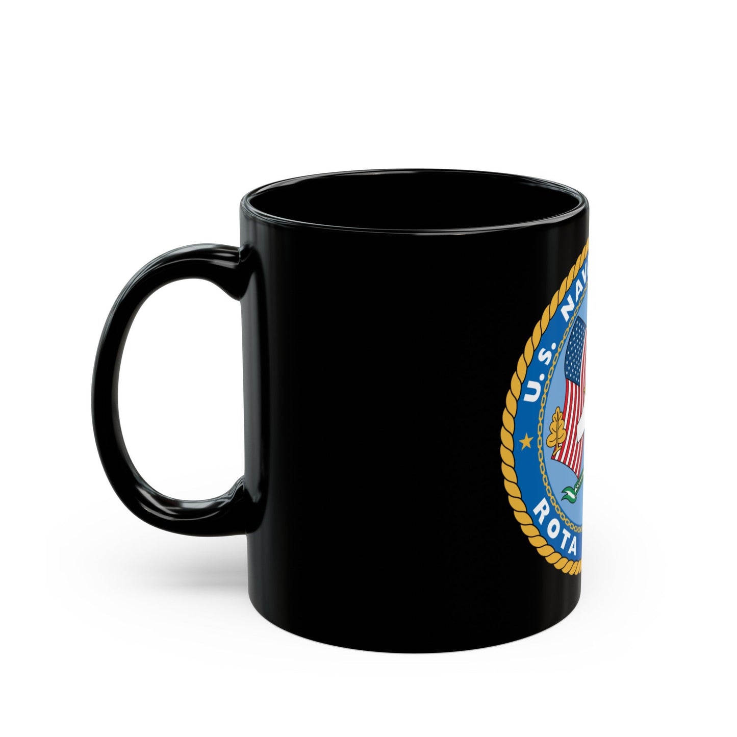US Naval Hospital Rota Spain (U.S. Navy) Black Coffee Mug-The Sticker Space