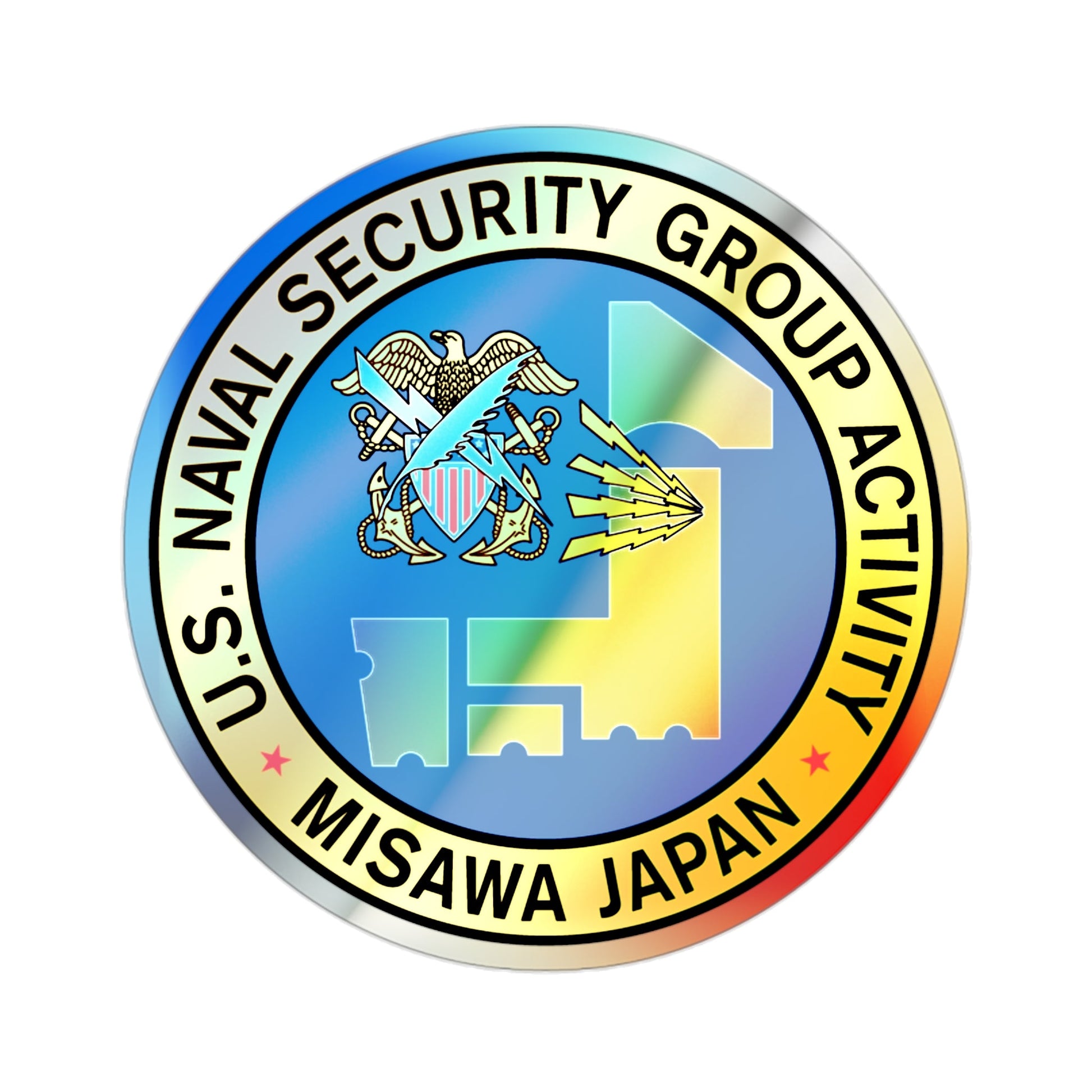 US Naval Security Group Activity Misawa Japan (U.S. Navy) Holographic STICKER Die-Cut Vinyl Decal-2 Inch-The Sticker Space