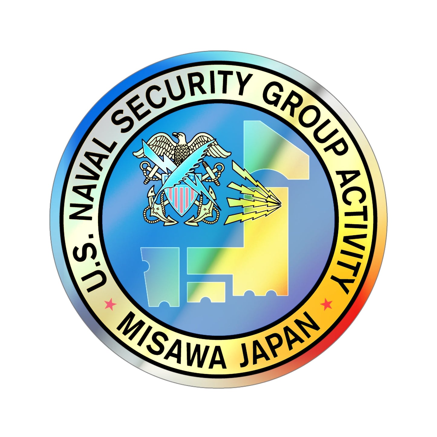 US Naval Security Group Activity Misawa Japan (U.S. Navy) Holographic STICKER Die-Cut Vinyl Decal-5 Inch-The Sticker Space