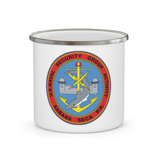 US Naval Security Group Activity Sabana Seca PR (U.S. Navy) Enamel Mug 12oz-12oz-The Sticker Space