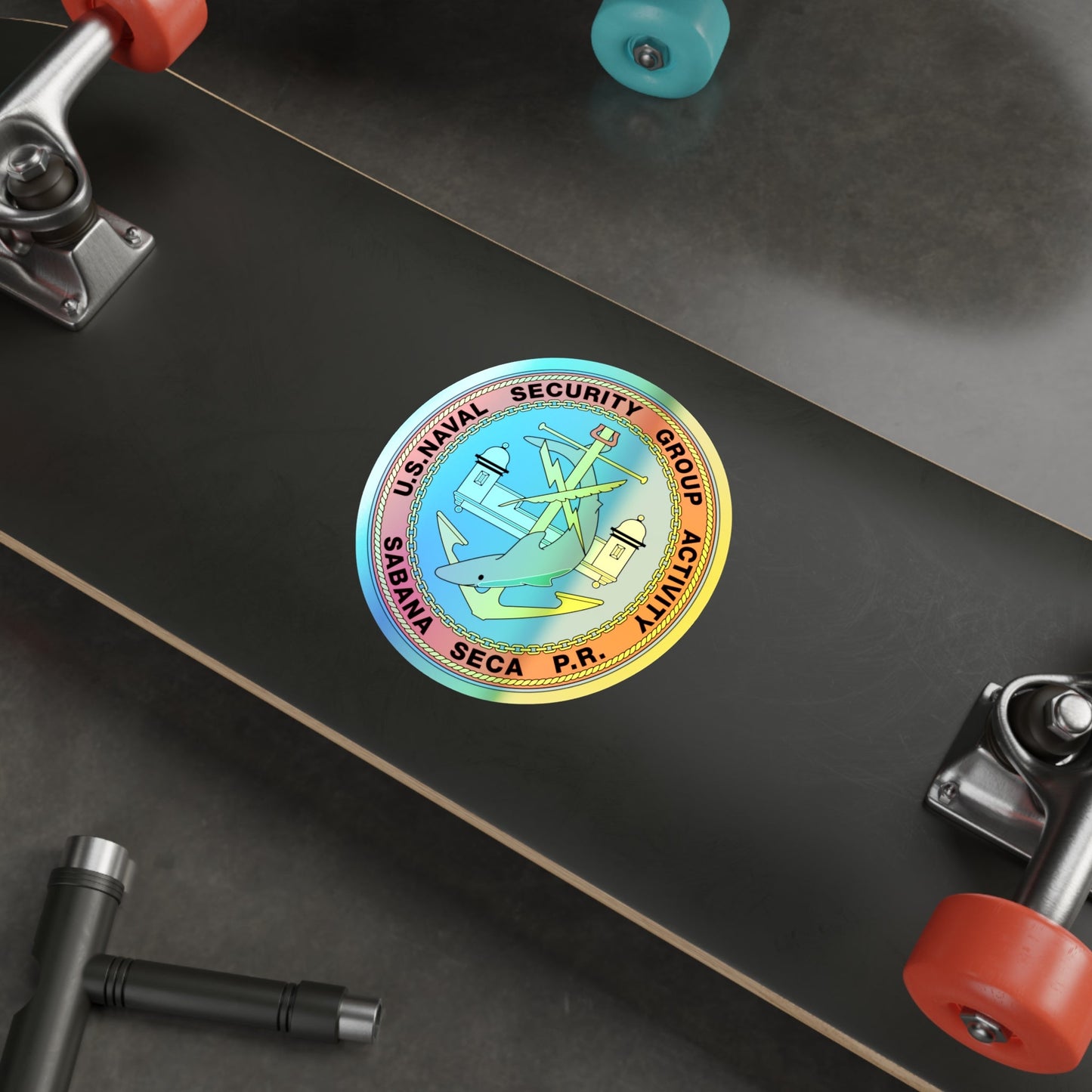 US Naval Security Group Activity Sabana Seca PR (U.S. Navy) Holographic STICKER Die-Cut Vinyl Decal-The Sticker Space